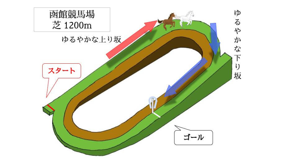 函館競馬場 芝1200mのコースで特徴を解説