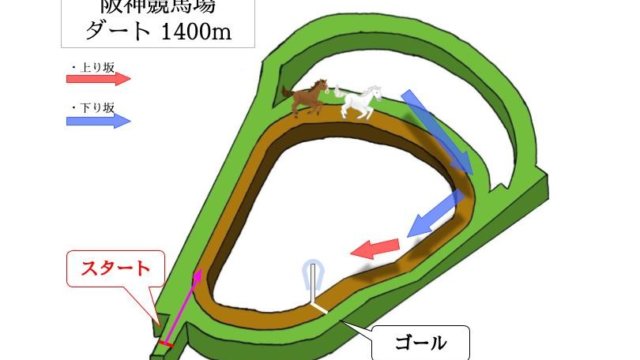 阪神競馬場 ダート1400mのコースで特徴を解説