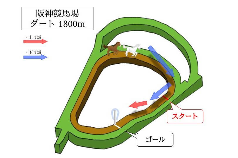 阪神競馬場 ダート1800mのコースで特徴を解説