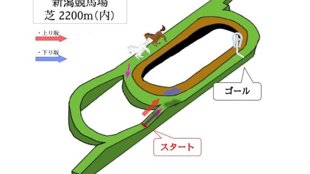 新潟競馬場 芝2200m（内）のコースで特徴を解説